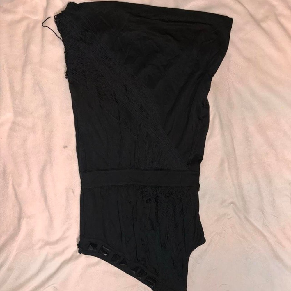 Bebe black one shoulder bodysuit
